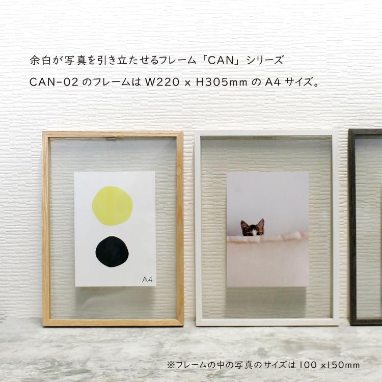 magnet フォトフレーム 写真立て CAN-02 / A4 全3色 木製 ガラス製