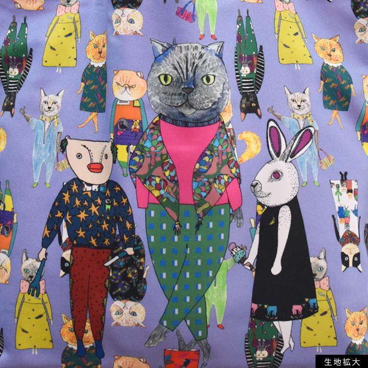 mannine マンナイン 岸本万里 ねこ いっぱい ストライプ ワンピース M トートバッグ マンナイン ポリエステル ワイドトートバッグ new dress