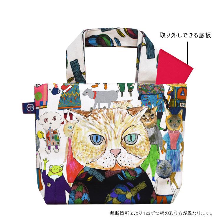 マンナイン、mannine、茶箱、猫、可愛い マンナイン ミニトート mannine お散歩トートバッグ artichoke random