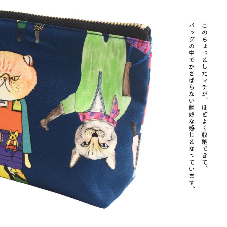 mannine ポーチ マチ付き dress up cat violet 192171068 マンナイン