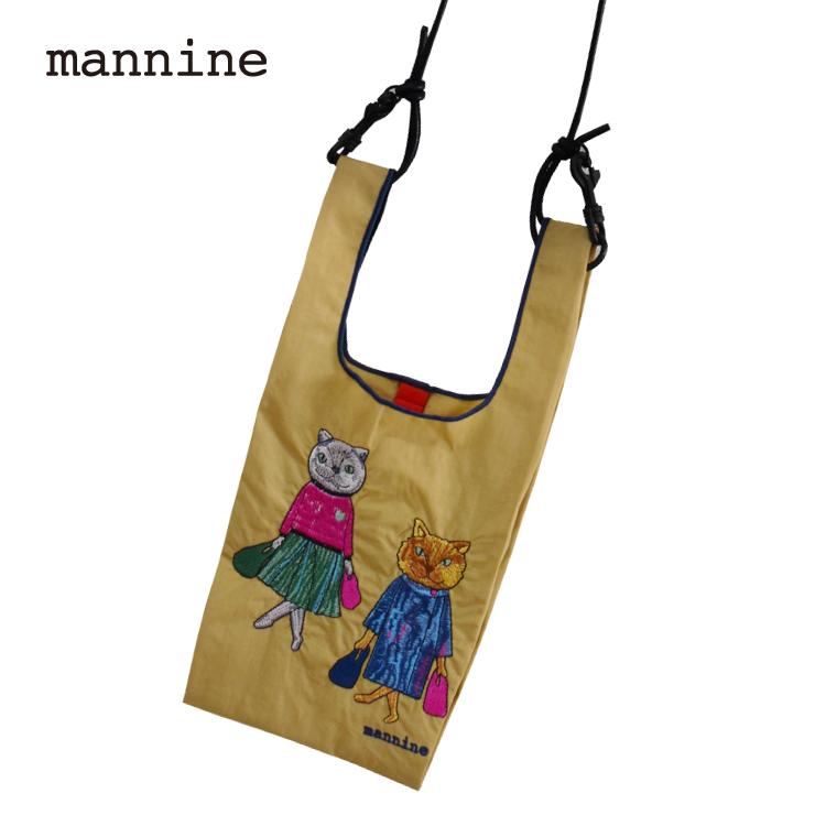 マンナイン エコバッグ / 刺繍ミニエコバッグ(ショルダー付き マンナイン エコバッグ / 刺繍ミニエコバッグ(ショルダー付き