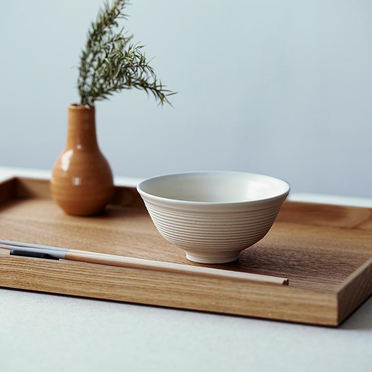 ＆NE 茶碗 | ハレとケ 美濃焼 千段お茶碗 全2色 陶器 飯碗 食器