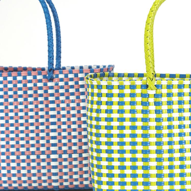 WOVEN チェック柄かごバッグ 送料無料》チェック柄 かごバッグ - ＊Eimyクラフト | minne byGMO