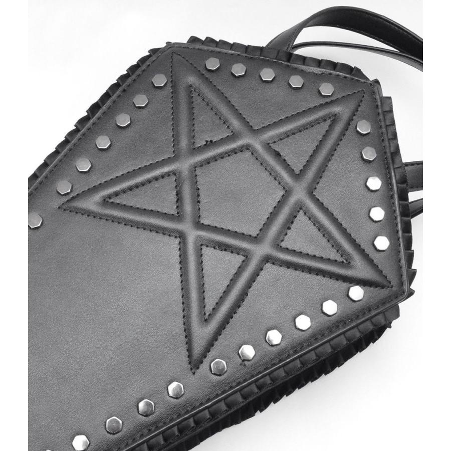 バッグ ハンドバッグ リュック コフィン 棺 ペンタグラム 五芒星 スター 星 スタッズ ブラック BANNED APPAREL バーンド アパレル ERMIRA COFFINE バッグ | HELLCATPUNKS | 03