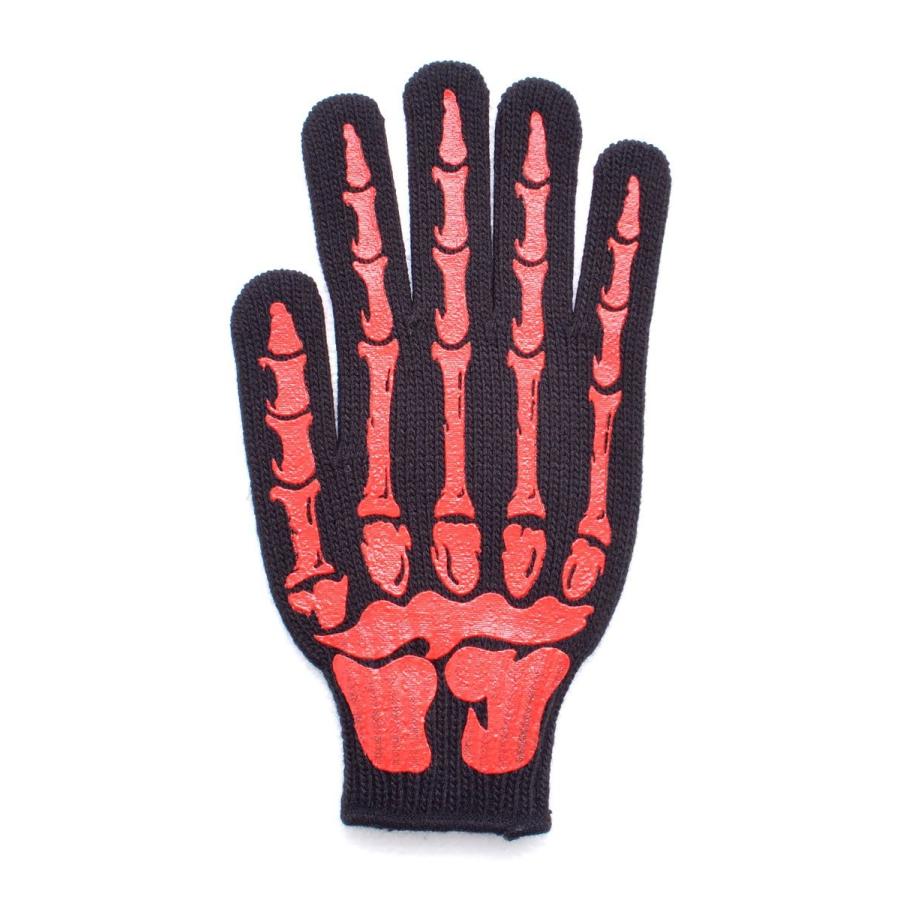 ワーキンググローブ グローブ 手袋 軍手 ボーンハンド ボーン 骨 ブラック レッド ユニセックス HELLCATPUNKS ヘルキャットパンクス ボーンワーキンググローブ | HELLCATPUNKS | 01