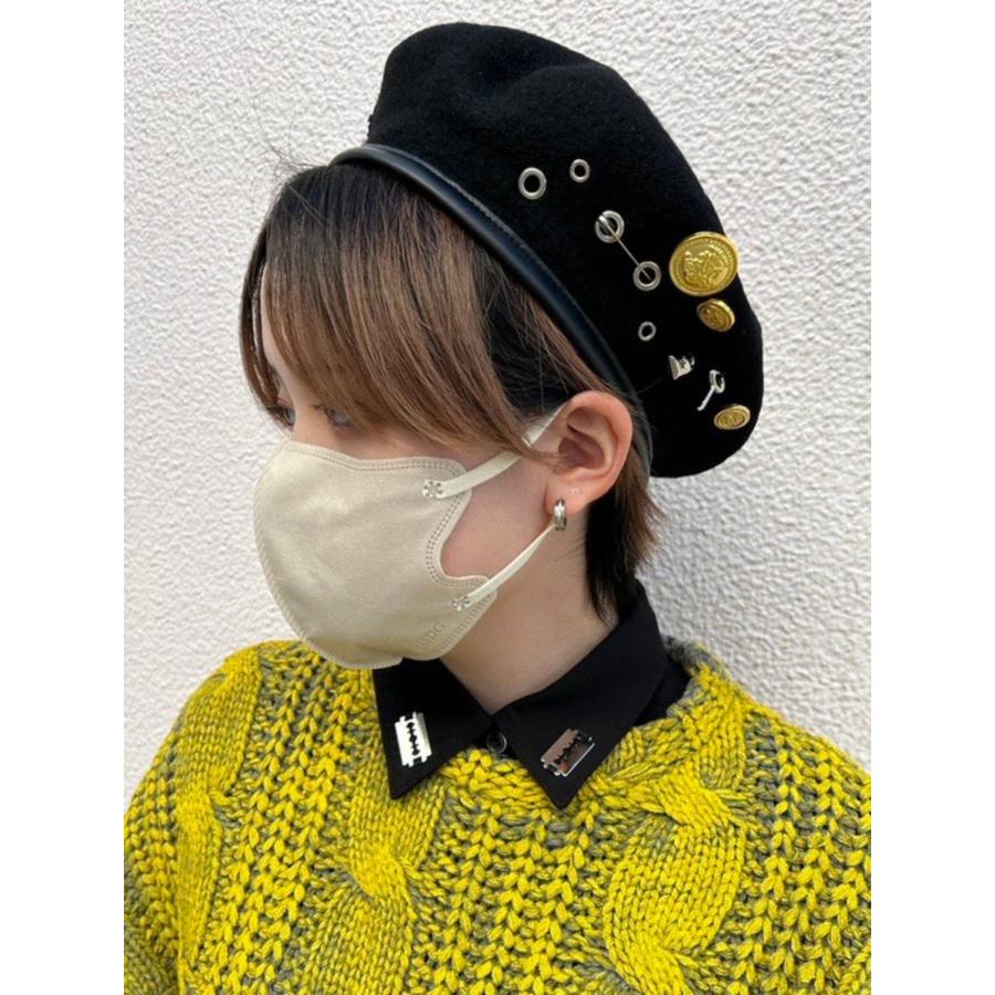 NEON LEATHER GARMENT ビッグレザー ベレー帽 完売品 パンク NEON LEATHER GARMENT リネン ビッグベレー帽 完売品 パンク