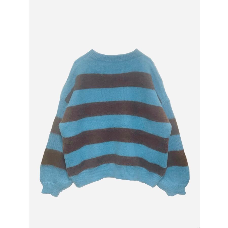 HELLCATPUNKS セーター ニット ボーダー ブラック ホワイト ブルー  