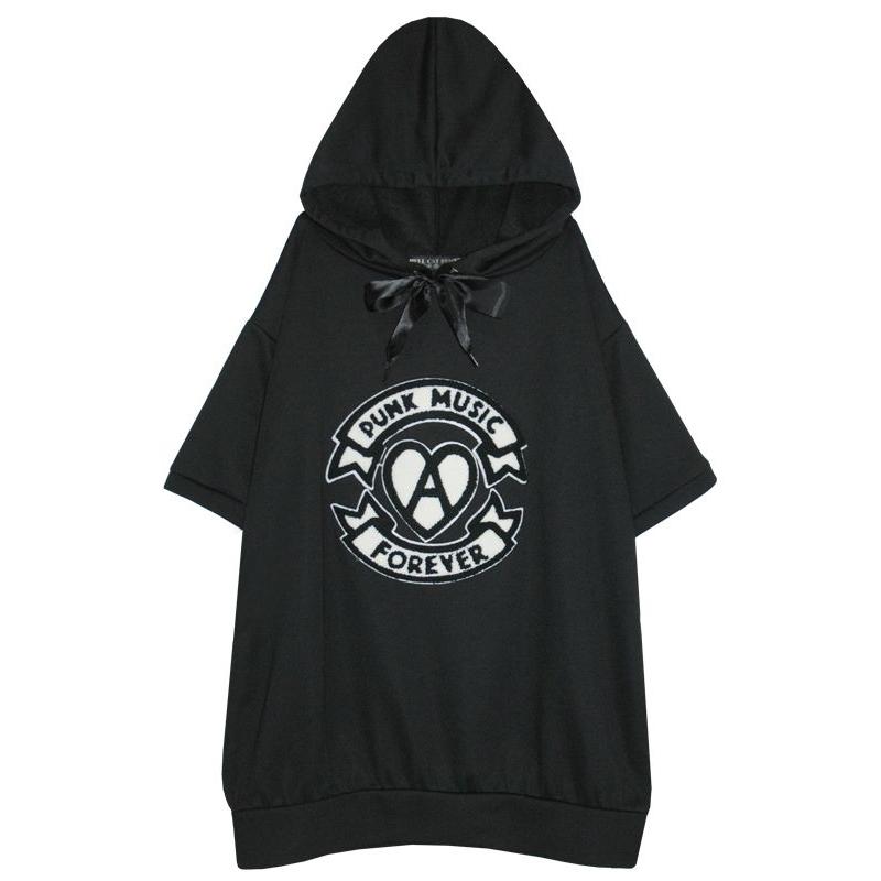 HELL CAT PUNKS ノースリーブ チュニック丈 パーカー HELL CAT PUNKS ノースリーブ チュニック丈パーカー