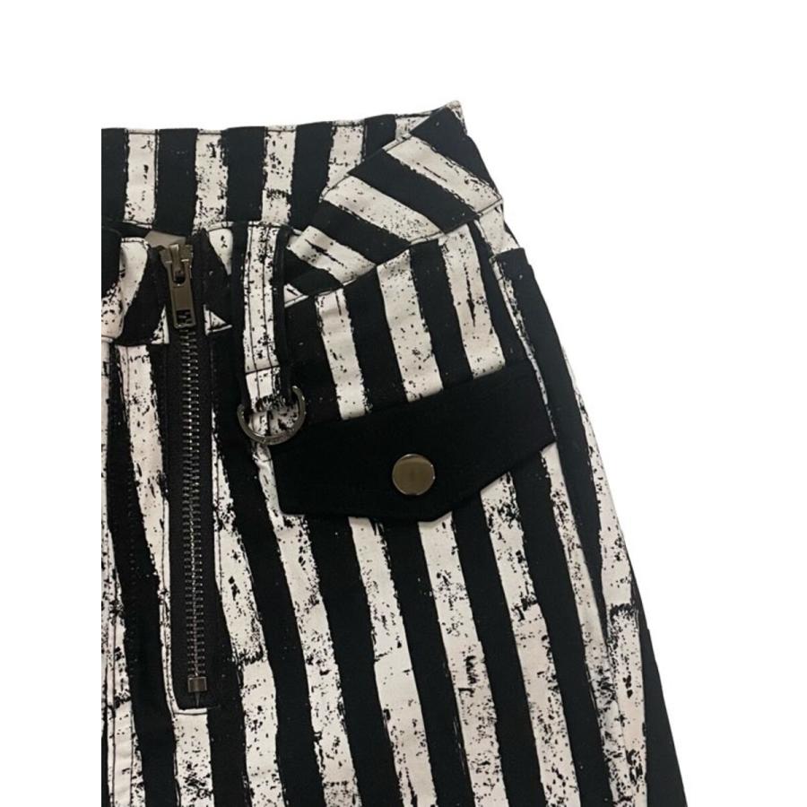 パンツ スキニー ハイウエスト ストライプ ブラック ホワイト レディース BANNED APPAREL バーンドアパレル ストライプスキニーパンツ | HELLCATPUNKS | 05
