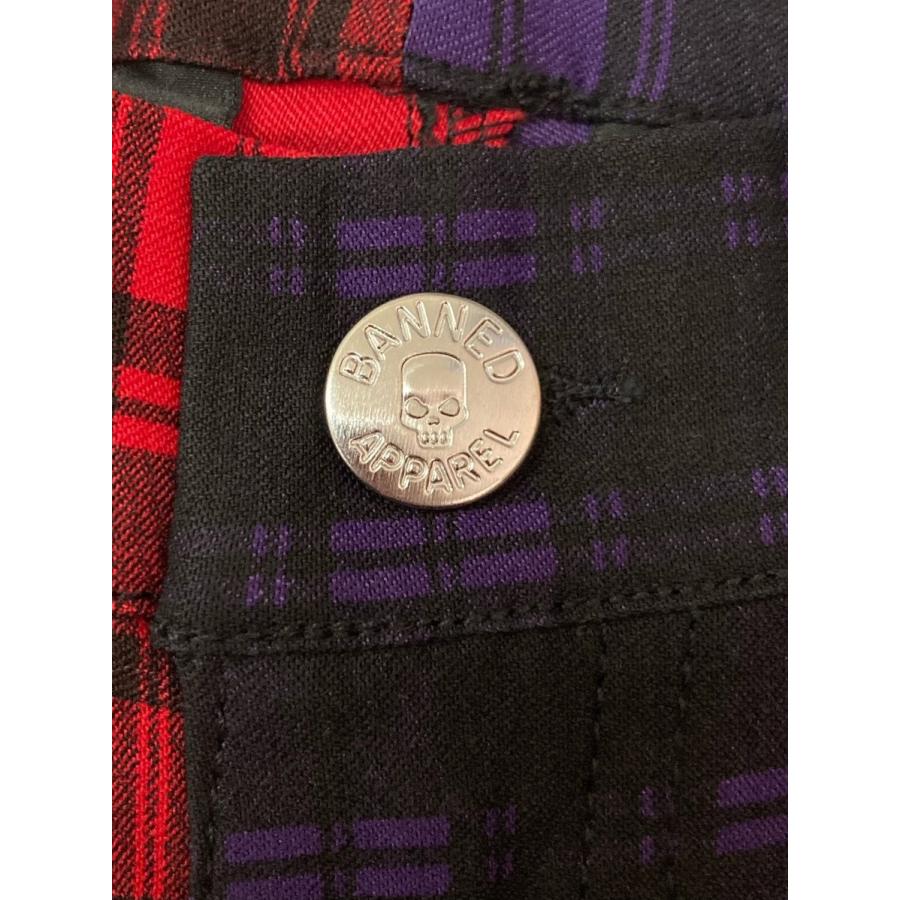 パンツ スキニー チェック レッド パープル Mサイズ Lサイズ ユニセックス BANNED APPAREL バーンドアパレル チェックスキニーパンツ | HELLCATPUNKS | 05