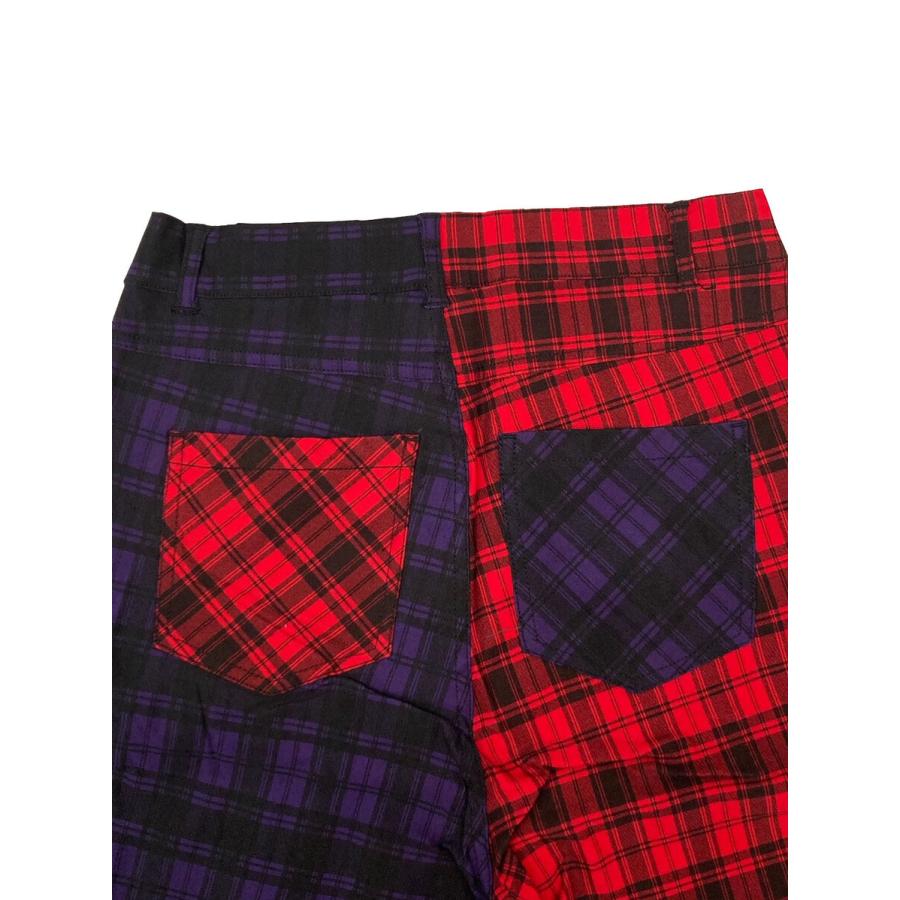 パンツ スキニー チェック レッド パープル Mサイズ Lサイズ ユニセックス BANNED APPAREL バーンドアパレル チェックスキニーパンツ | HELLCATPUNKS | 07