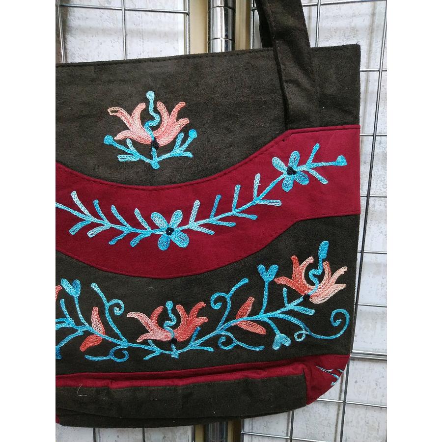 ネパール 花刺繍 ボタニカル柄 トートバッグ アジアン エキゾチック ファッション エスニック 鞄 かばん バック /nepa-ba63｜hello-import｜05