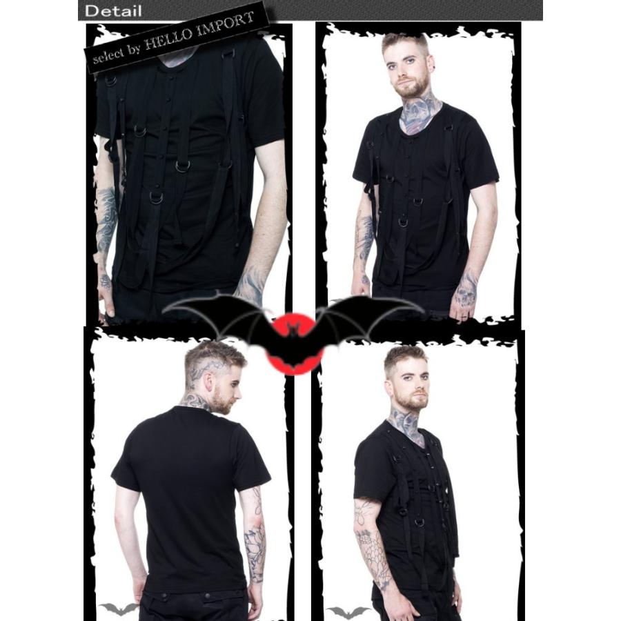 ゴシック ファッション メンズ 半袖 丸鋲付き 垂れ紐 Tシャツ 無地 柄 服 薄手 黒 Rfa001 半袖 新品即決 Www Stavanger Taxi No