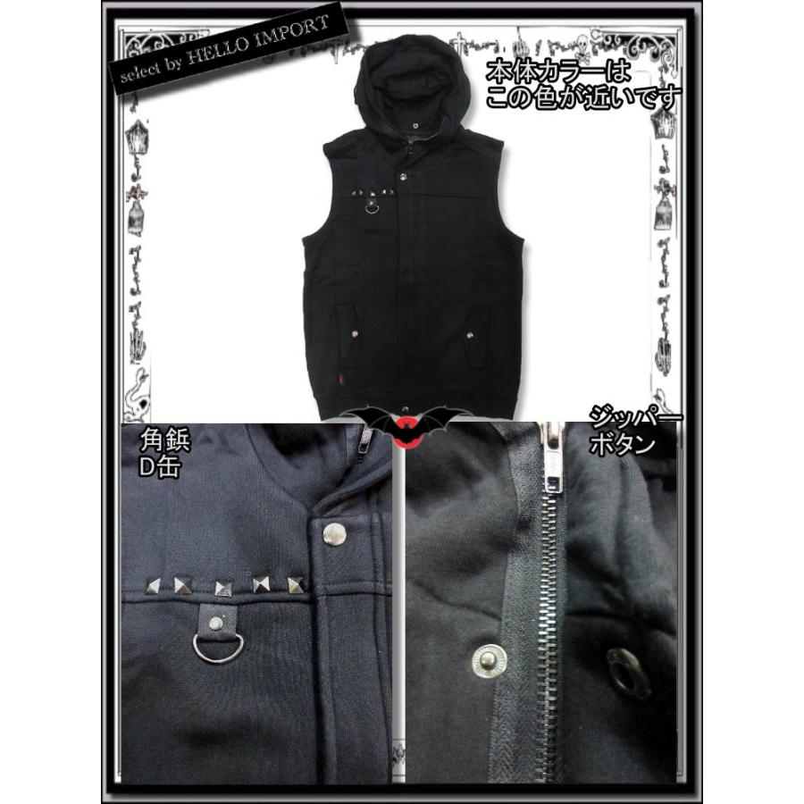 ベスト モード メンズ ゴシック ファッション フード 服 黒 厚手 送料無料 /rfa006 |  | 02