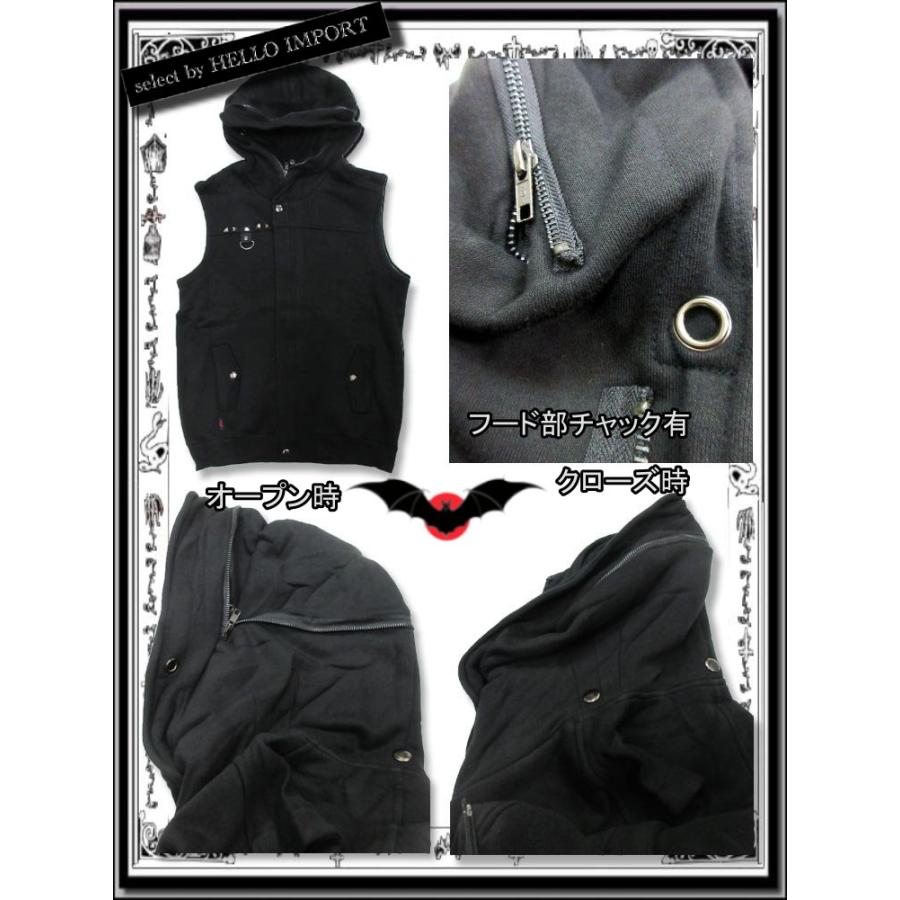 ベスト モード メンズ ゴシック ファッション フード 服 黒 厚手 送料無料 /rfa006 |  | 03