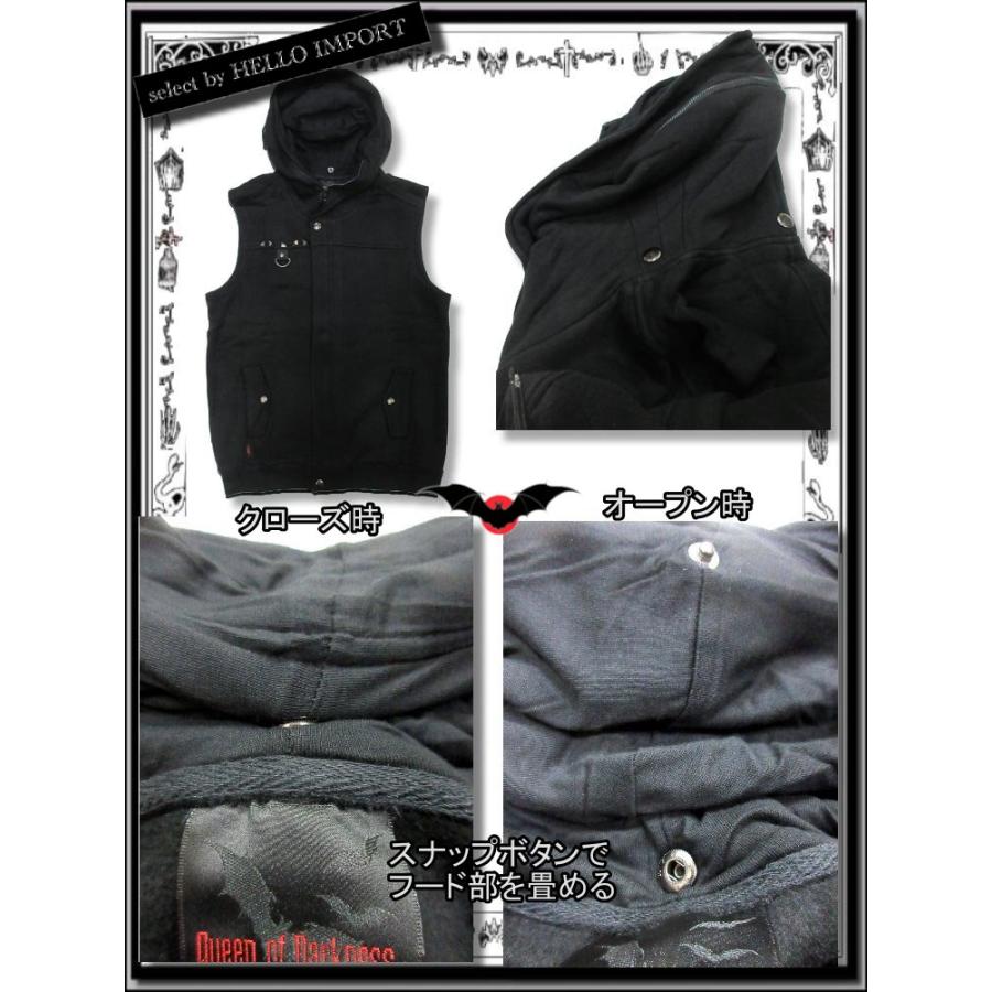 ベスト モード メンズ ゴシック ファッション フード 服 黒 厚手 送料無料 /rfa006 |  | 04