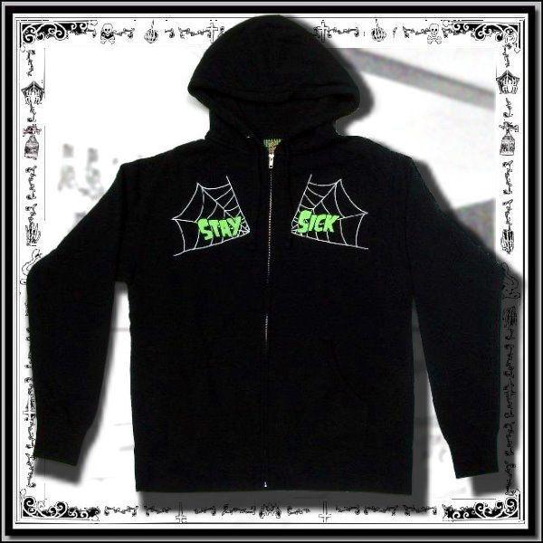 廃盤 パンク ファッション メンズ パーカー 黒 スカル柄 M相当 /rfa017 |  | 01