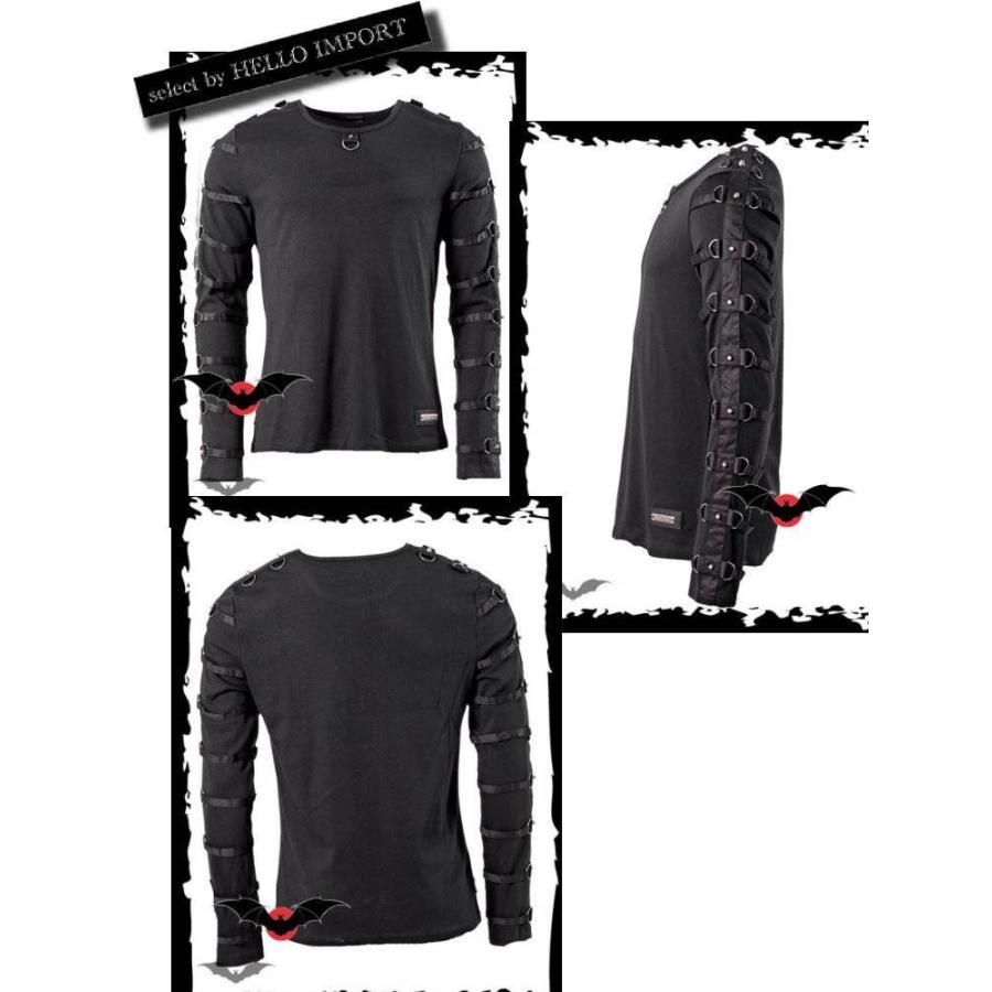 ゴシック ファッション メンズ カットソー ロンT Dカン 長袖 服 黒 送料無料 再入荷 /rfa043 |  | 03