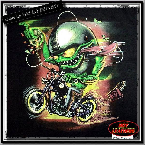 ホットレザーズ メンズ 服 半袖 Tシャツ モンスター狂 アメコミ 柄 バイカーファッション 黒 クリックポスト送料無料 即納 /rfa050 |  | 01