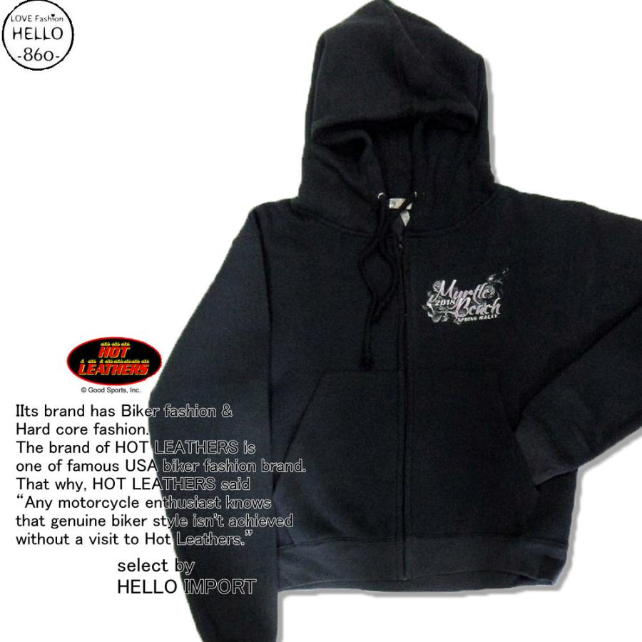 HOT LEATHERS ホットレザーズ ビッグ プリント メンズ パーカー スカル 柄 ファッション 裏起毛 MYrtle Beach スプリングラリー 2018 大きいサイズ /rfa073 | 