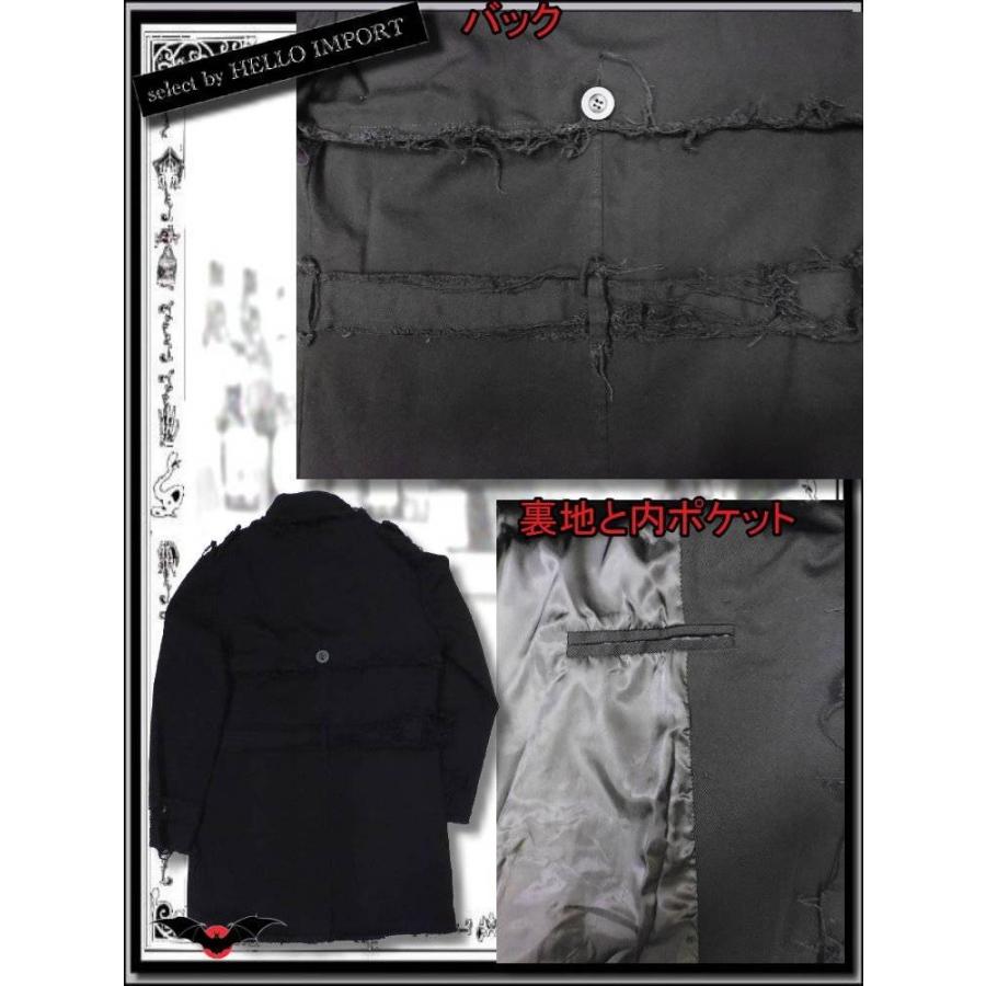 ゴシック 服 パンク 廃退的 ダメージ加工 ファッション 冬 P コート メンズ 黒 送料無料 /rfa077 |  | 02
