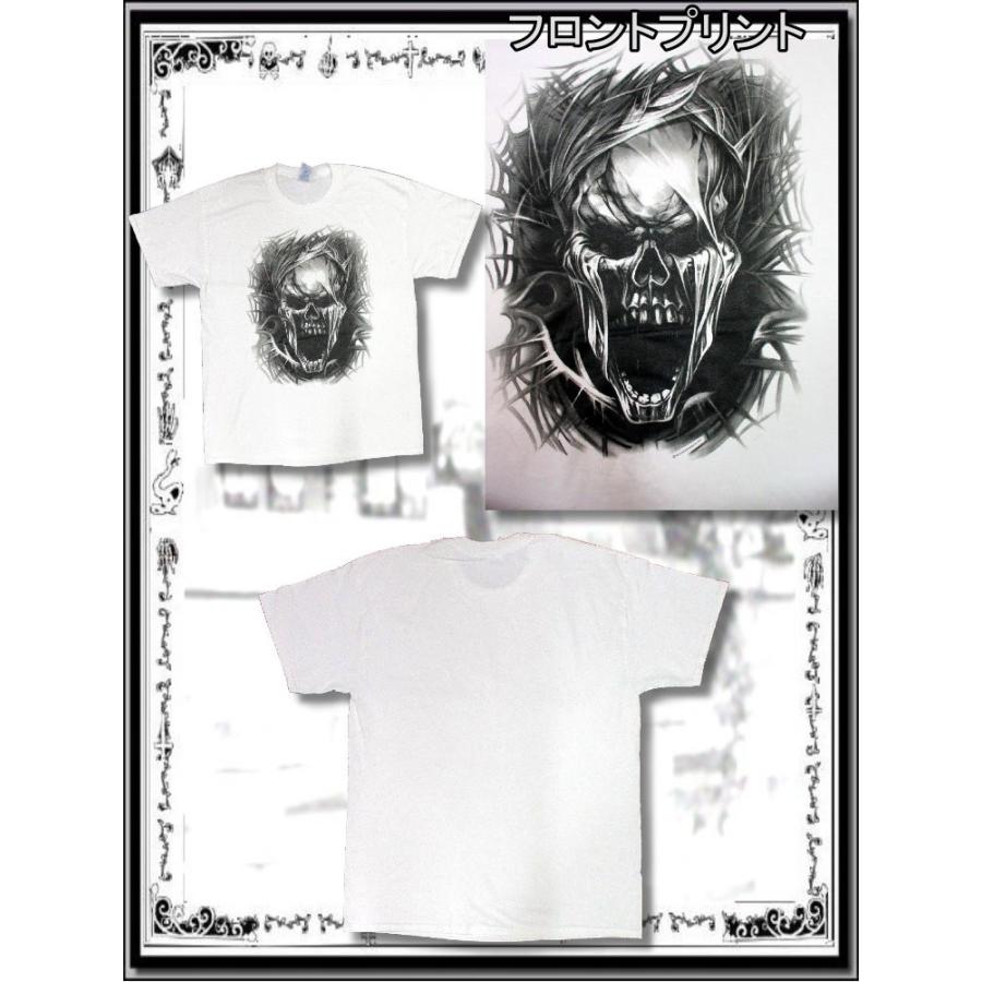 ホットレザーズ メンズ 服 半袖 Tシャツ スカル マミー 柄 バイカーファッション 白 クリックポスト送料無料 即納 再入荷 /rfa113 |  | 02