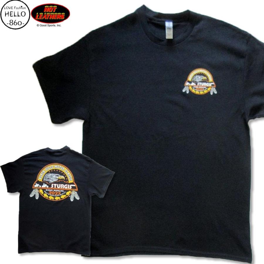 ホットレザーズ イベントT スタージス メンズ 半袖 Tシャツ シールド 鷹 柄 服 黒 クリックポスト送料無料 即納 /rfa117 | 