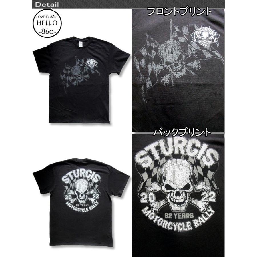 ホットレザーズ イベントT スタージス メンズ 半袖 Tシャツ スカル フラッグ 柄 服 大きいサイズ 黒 白 クリックポスト送料無料 即納 /rfa126 |  | 02