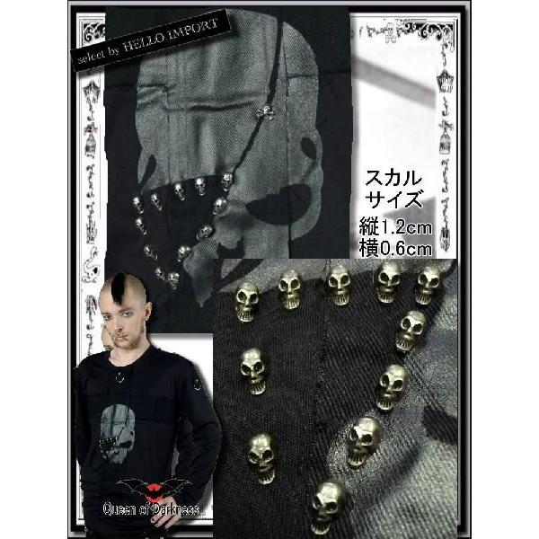 ゴシック メンズ 長袖 ロンT ドクロ スカル付 眼帯 服 パンク ファッション 黒 /rfa214 rfa214HELLO IMPORT