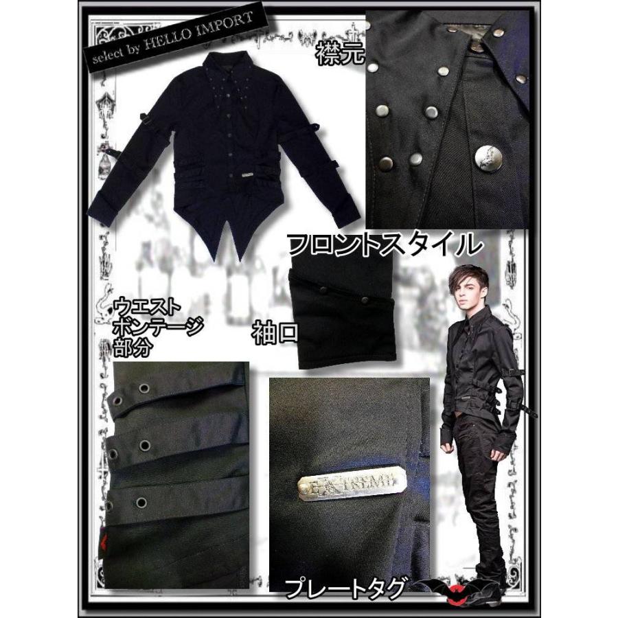再無 生産終了 ゴシック メンズ ファッション オーバーシャツ 燕尾 ボンテージ 服 黒 送料無料 / rfa243 |  | 02