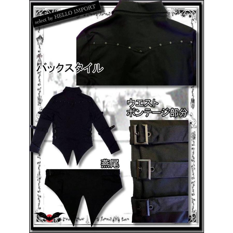 再無 生産終了 ゴシック メンズ ファッション オーバーシャツ 燕尾 ボンテージ 服 黒 送料無料 / rfa243 |  | 03