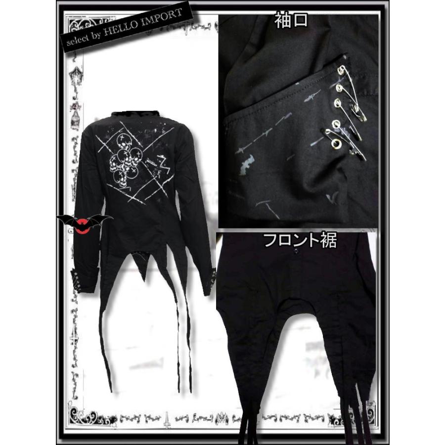 再無 生産終了 ゴシック ファッション ドレスシャツ メンズ 服 黒 燕尾 小さいサイズ 送料無料 /rfa254 |  | 03