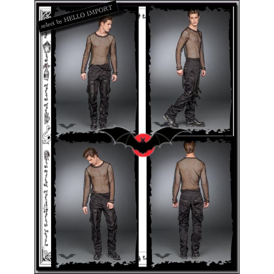 再無 生産終了 ゴシック メンズ ブラック ボンテージ ロング パンツ ファッション 黒 送料無料 /rfb006 |  | 06