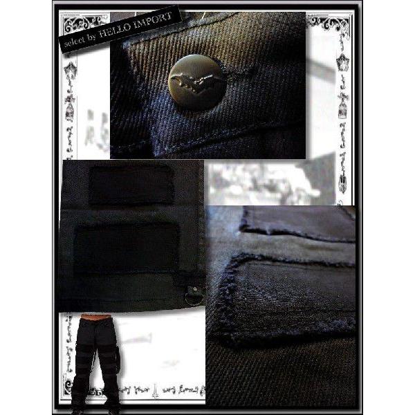 再無 生産終了 ゴシック メンズ ブラック ロング パンツ ファッション 黒 送料無料 /rfb032 |  | 02