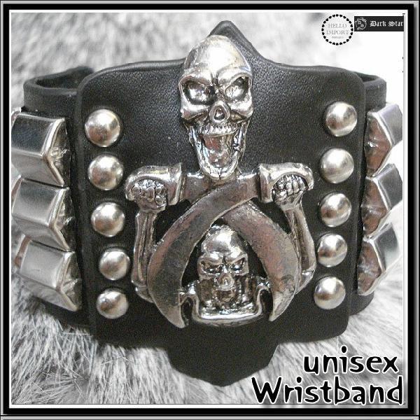 ブレスレット ゴシック パンク 海賊髑髏 ルーフスタッズ 男女兼用 アクセサリー /rfe013 | 