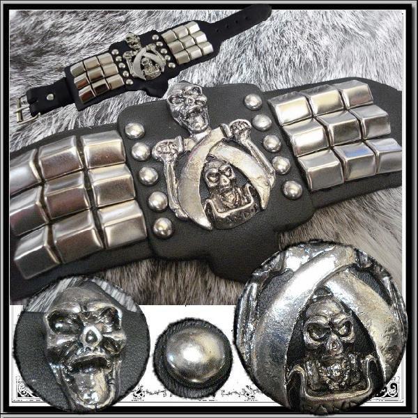 ブレスレット ゴシック パンク 海賊髑髏 ルーフスタッズ 男女兼用 アクセサリー /rfe013 |  | 01