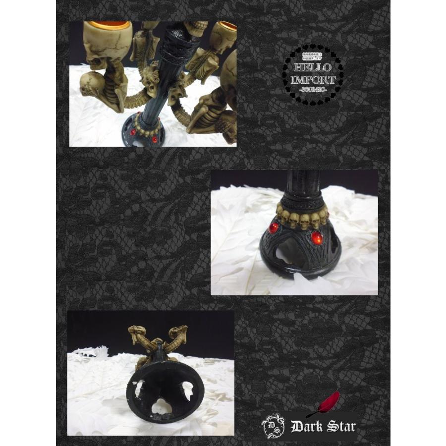 ゴシックホラー インテリア雑貨 廃墟スカルのキャンドルホルダー