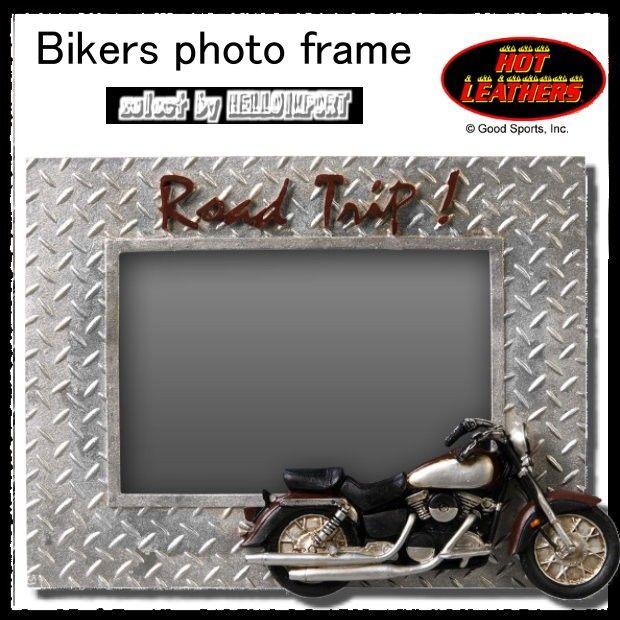 写真たて 売り切れ) アメリカン インテリア雑貨 バイクモチーフ付き写真立て