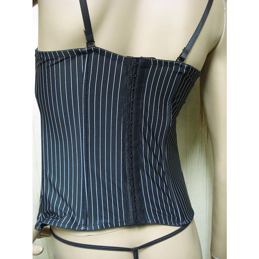 USAインポート ランジェリー ビスチェ Tバックショーツ セット ピンストライプ柄  /wob010 |  | 03