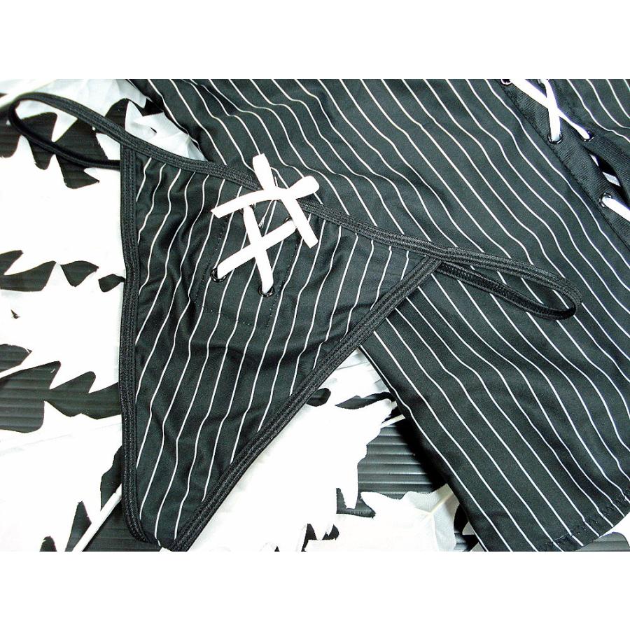 USAインポート ランジェリー ビスチェ Tバックショーツ セット ピンストライプ柄  /wob010 |  | 07
