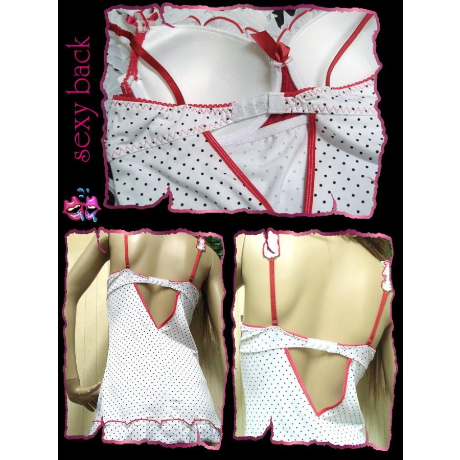 売り切れ インポート ランジェリー ワンピース Tバックショーツ セット ドット柄  /wob011 |  | 03