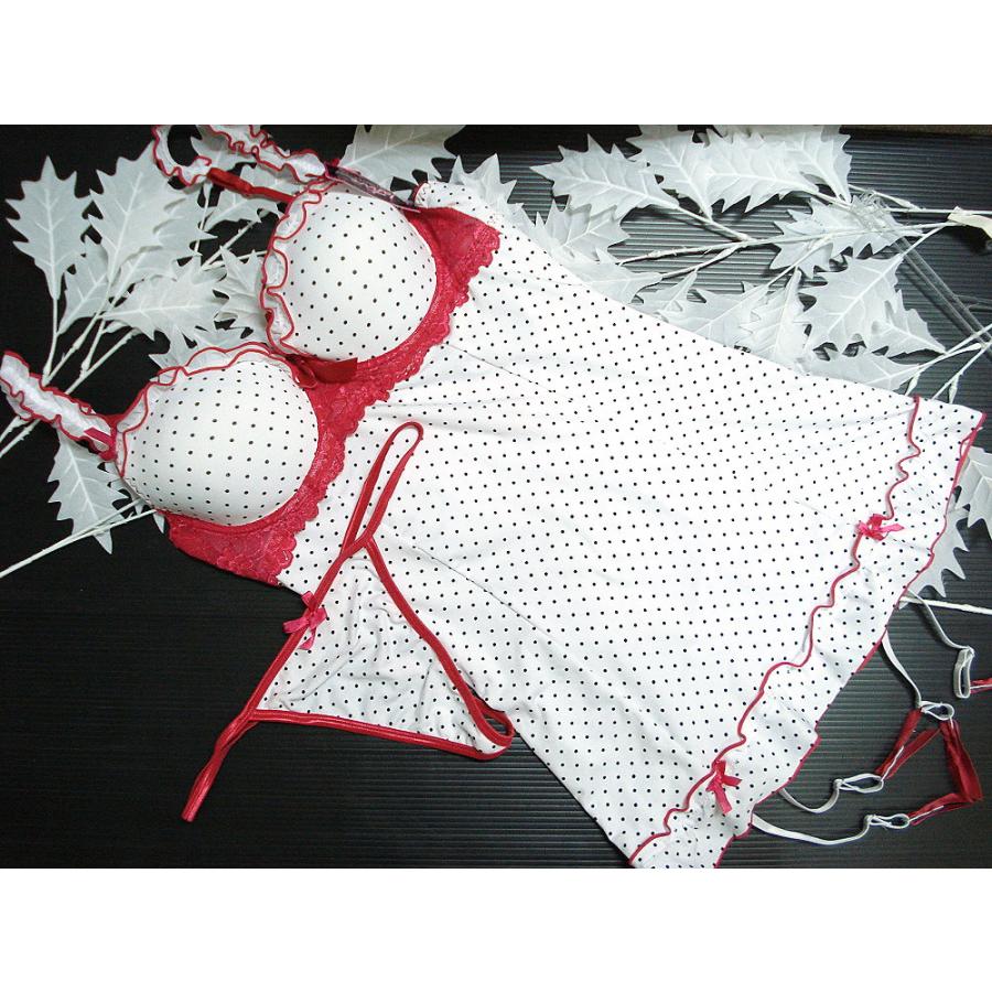 売り切れ インポート ランジェリー ワンピース Tバックショーツ セット ドット柄  /wob011 |  | 08