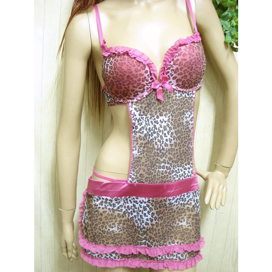 USAインポート ランジェリー エプロン型ベビードール Tバックショーツ セット レオパード柄/wob013 |  | 09