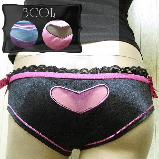 USAインポート ランジェリー ショーツのみ ハート型シースルー レディース サテン デート下着 パンツ /wob030 | 