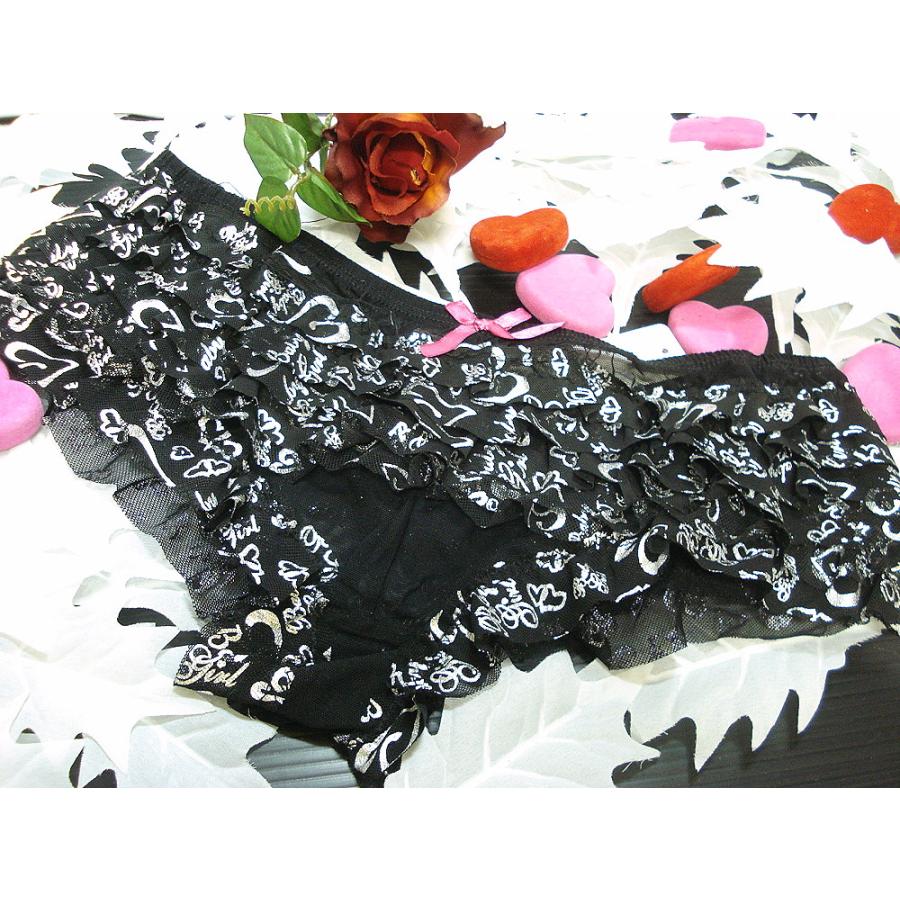 セール USAインポート ランジェリー きらきらハート柄 ショーツのみ フリル レディース 下着 女性 デート 勝負 /wob034 |  | 05