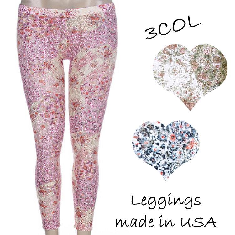 ラストSサイズ 値下げ 小花柄 メッシュ  レギンス  レディース ファション 服 セール ボトム/woj030 | 