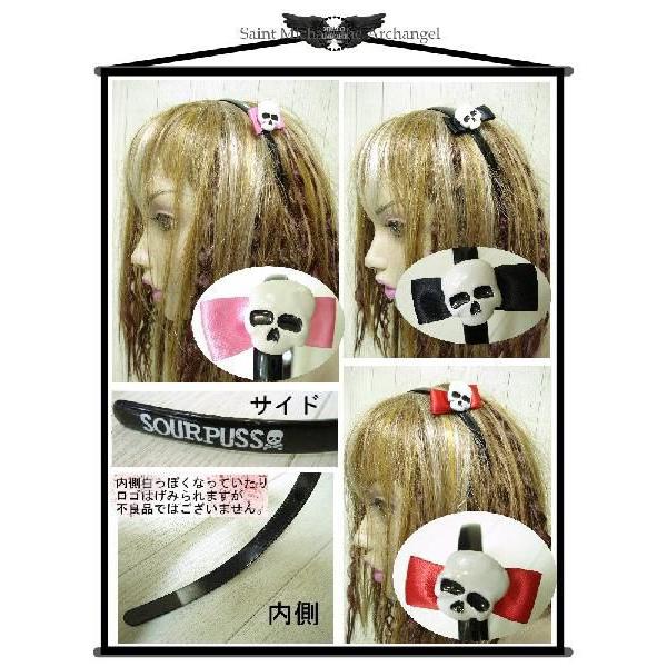 カチューシャ リボン パンク ヘアアクセサリー 3色展開 スカル /won047 |  | 01