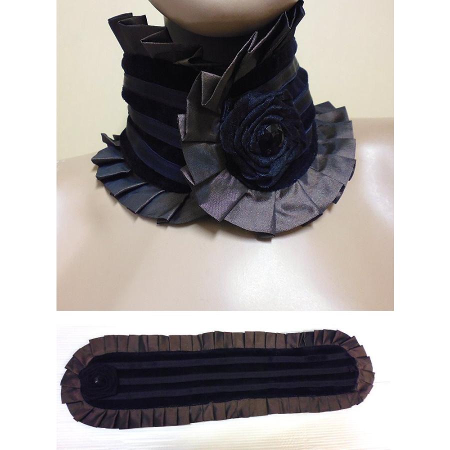 貴婦人ゴシック 薔薇とレースの太いチョーカー レディース ファッション ベロア /won053 |  | 03