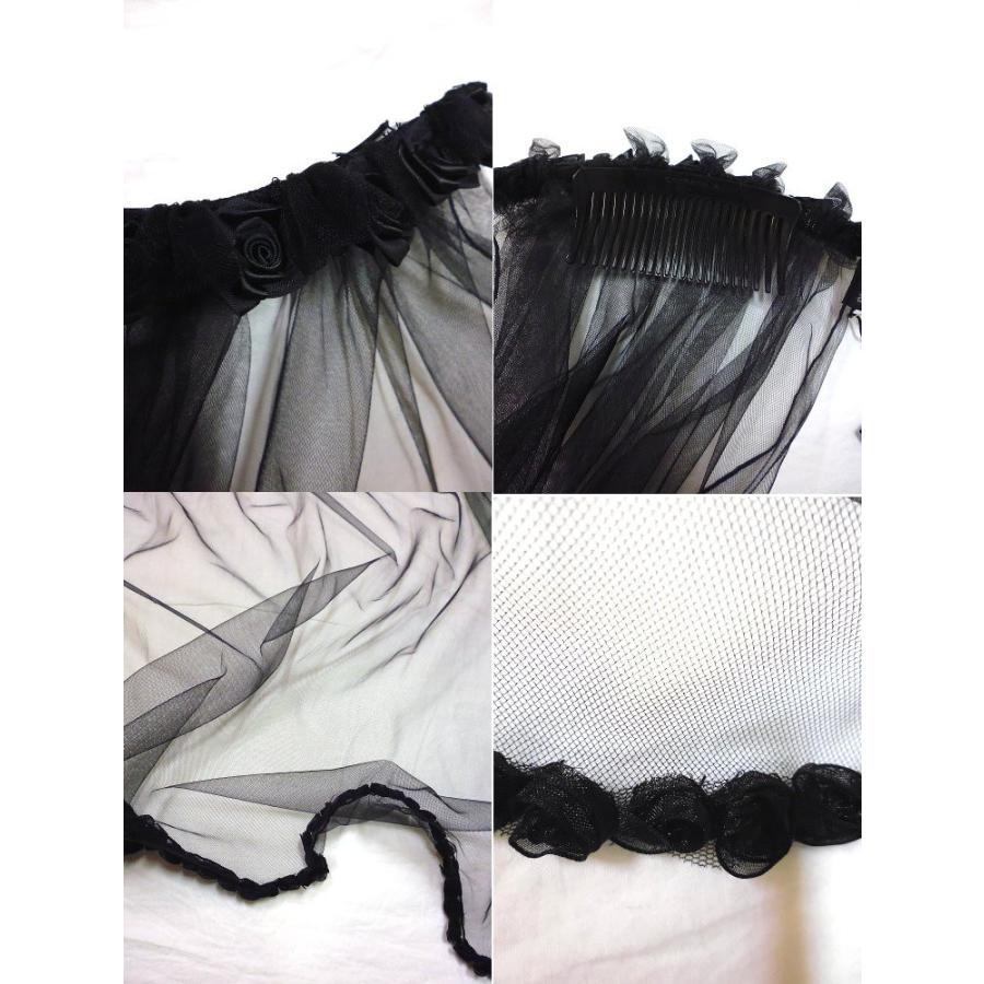 ゴシック 堕天使の花嫁ベール ミドル丈 コーム付き ヘッドドレス ウェディング/won108 |  | 03