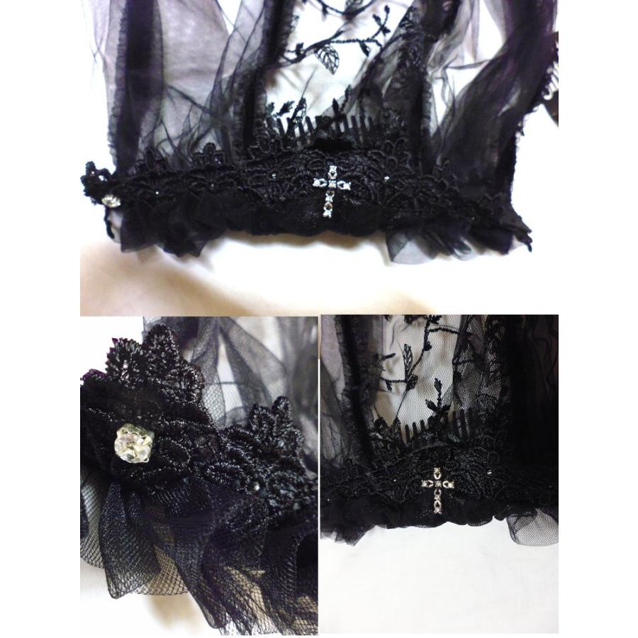 ゴシック 堕天使の花嫁ベール ショート丈 コーム付き ヘッドドレス ウェディング/won111 |  | 03